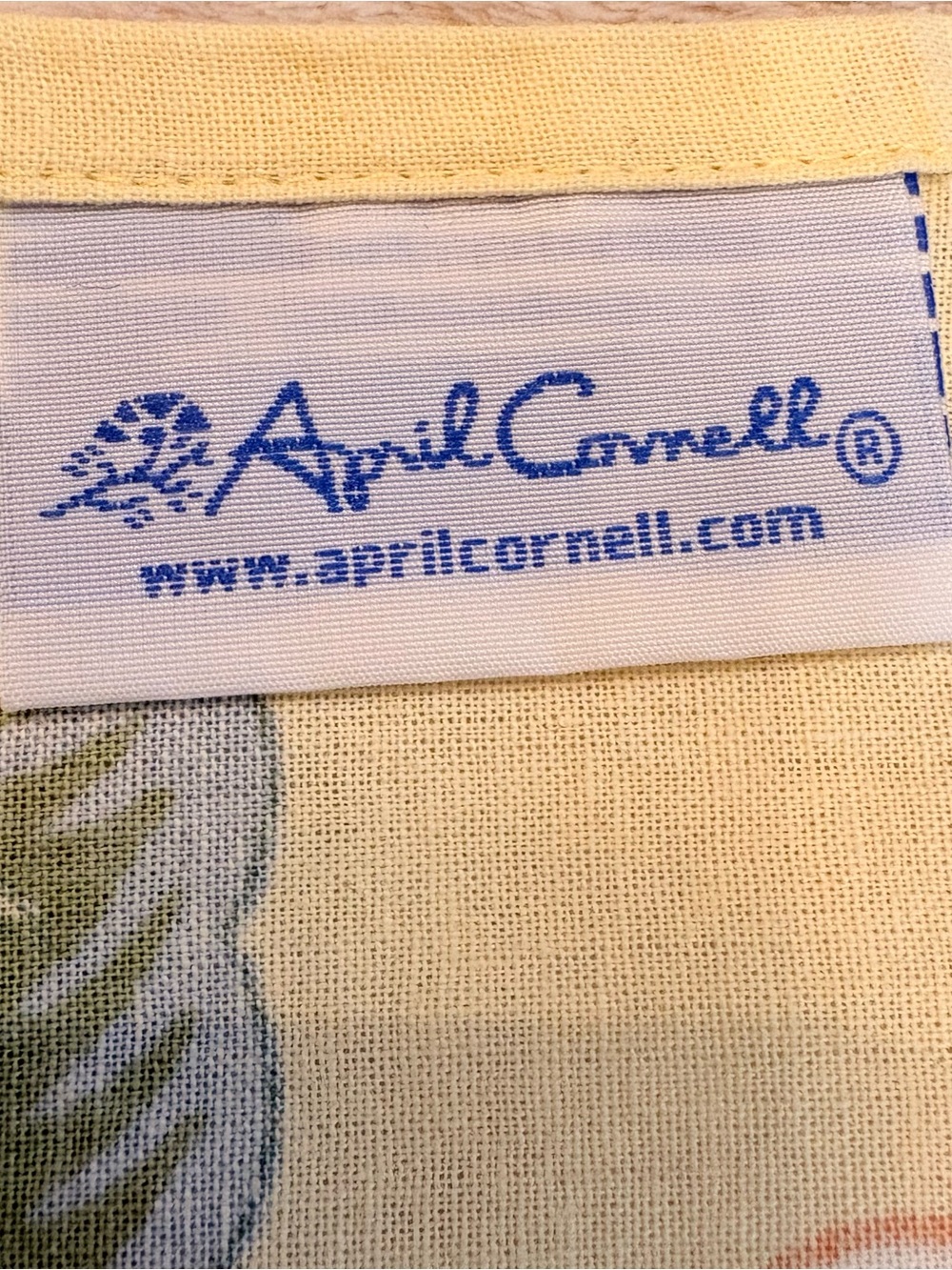 April Cornell Yellow Blue Green Floral Cotton Napkins — Set Of 8 - Picture 4 of 5